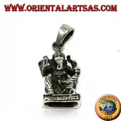 Colgante de plata estatua Ganesha con ratones