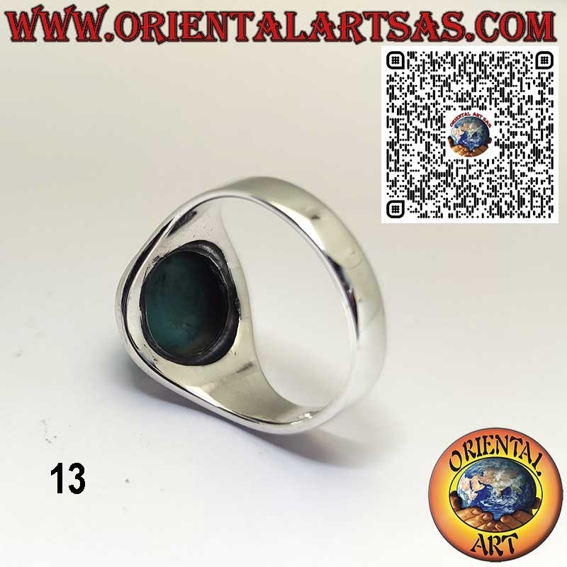 Anello in Argento 925 con Turchese Naturale dell’Arizona – Montatura Liscia