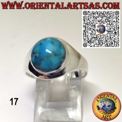 Silberring 925 mit Naturtürkis aus Arizona – Glatte Fassung