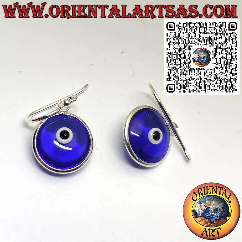 Pendientes Colgantes de Plata 925 con Ojo Azul Turco Nazar