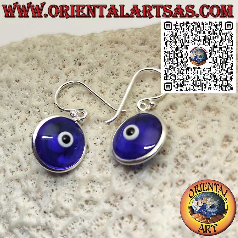 Orecchini Pendenti in Argento 925 con Occhio Blu Turco Nazar