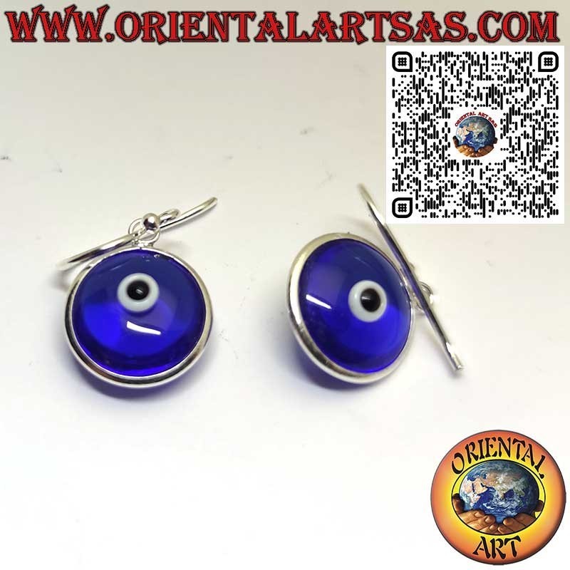 Pendientes Colgantes de Plata 925 con Ojo Azul Turco Nazar
