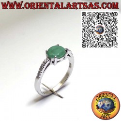 Zeitlose Eleganz: Silberring mit Natürlichem Smaragd und Zirkonia, Symbol für Liebe und Erneuerung.