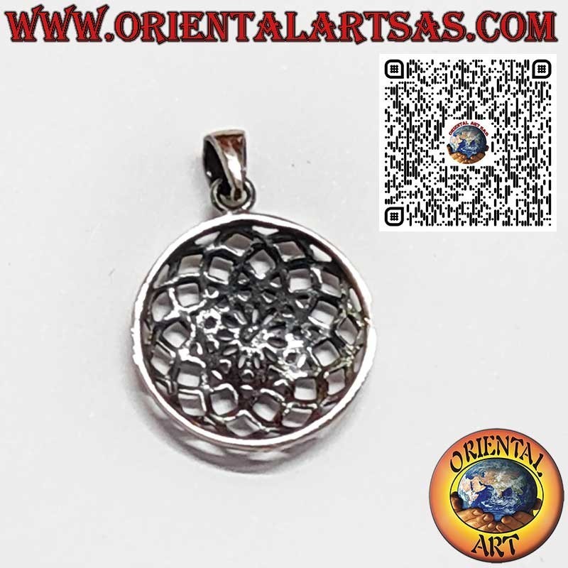 Pendentif Mandala en Argent 925 en Forme de Fleur de Vie