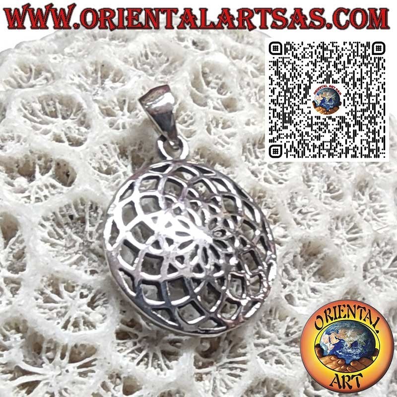 Pendentif Mandala en Argent 925 en Forme de Fleur de Vie