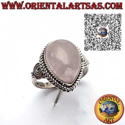 ✨ Anillo de plata 925 con cuarzo rosa natural en forma de gota. Símbolo de amor y armonía.