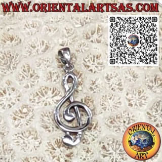 Colgante de Plata 925 Clave de Sol. Símbolo de música, armonía y pasión artística.