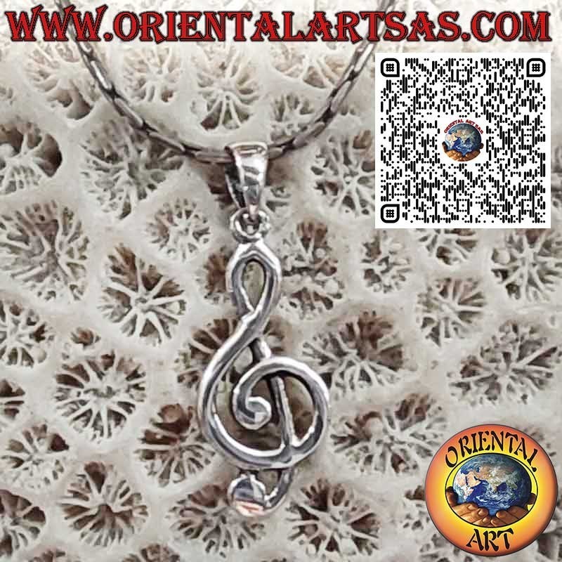 925 Sterling Silver Treble Clef Pendant – Elegant Musical Symbol