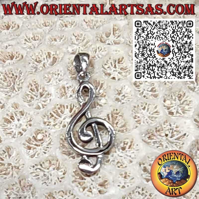 Pendentif en Argent 925 Clé de Sol – Symbole Musical Élégant