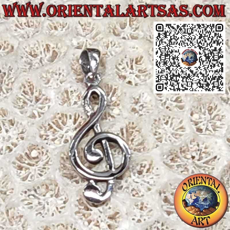 Pendentif en Argent 925 Clé de Sol – Symbole Musical Élégant