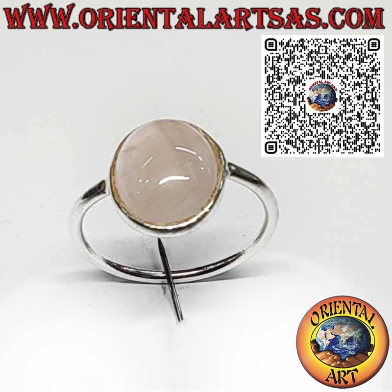 Anello in Argento 925 con quarzo rosa naturale a goccia, elegante e minimal.