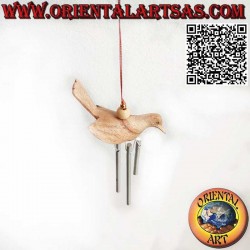 Swallow bird wind chimes in wood with 3 reeds, sweet and relaxing sound