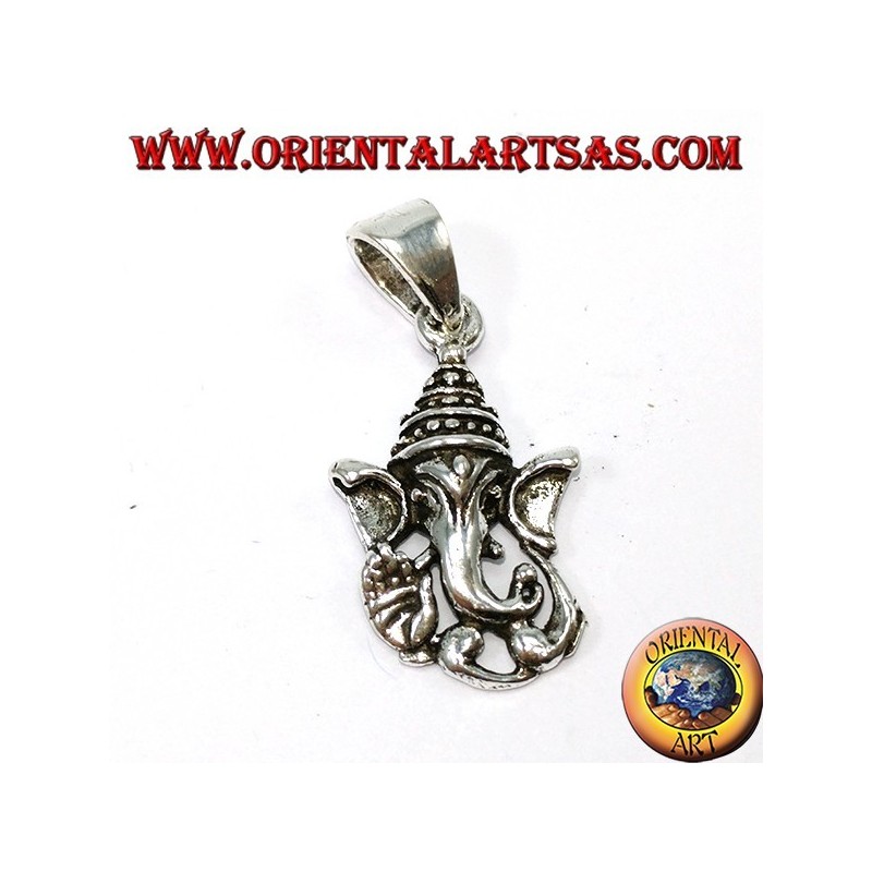 Colgante de plata, cabeza de Ganesh