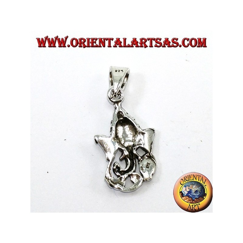 Silber Anhänger, Ganesh Kopf