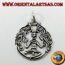 Ciondolo Cernunnos Dio Celtico Cornuto Argento 925 - Oriental Art