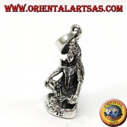 Silver pendant, Śiva (devanagari शिव adapted in Shiva)