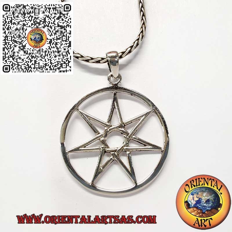 925 Sterling Silver Pendant with Heptagram – Symbol of Harmony and Spirituality