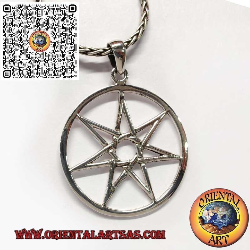Pendentif en Argent 925 avec Heptagramme – Symbole d’Harmonie et de Spiritualité