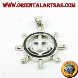 Pendentif en argent, timon avec ancre