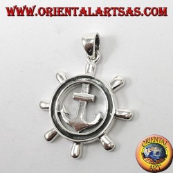 Pendentif en argent, timon avec ancre