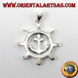 Silver pendant, Rudder with anchor