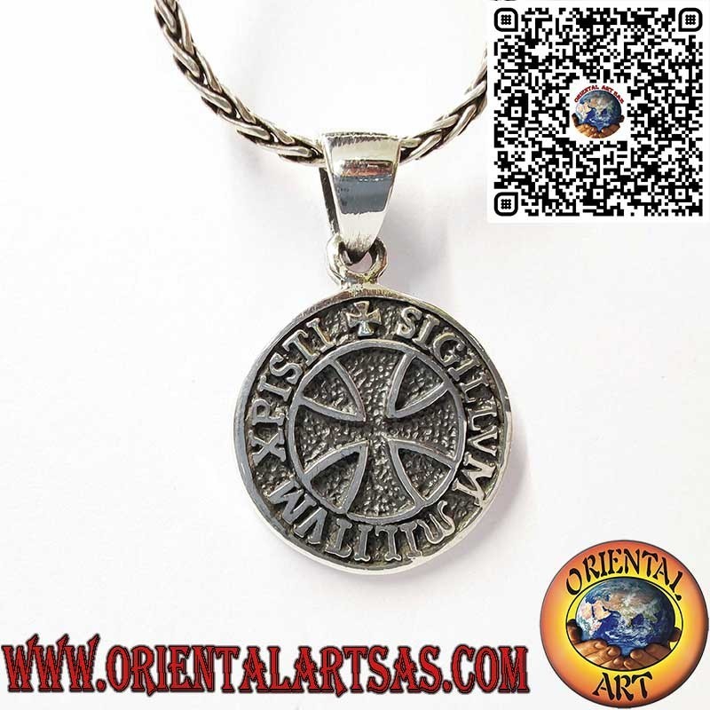 Colgante de Plata 925 con Sello de los Caballeros Templarios y Cruz Templaria