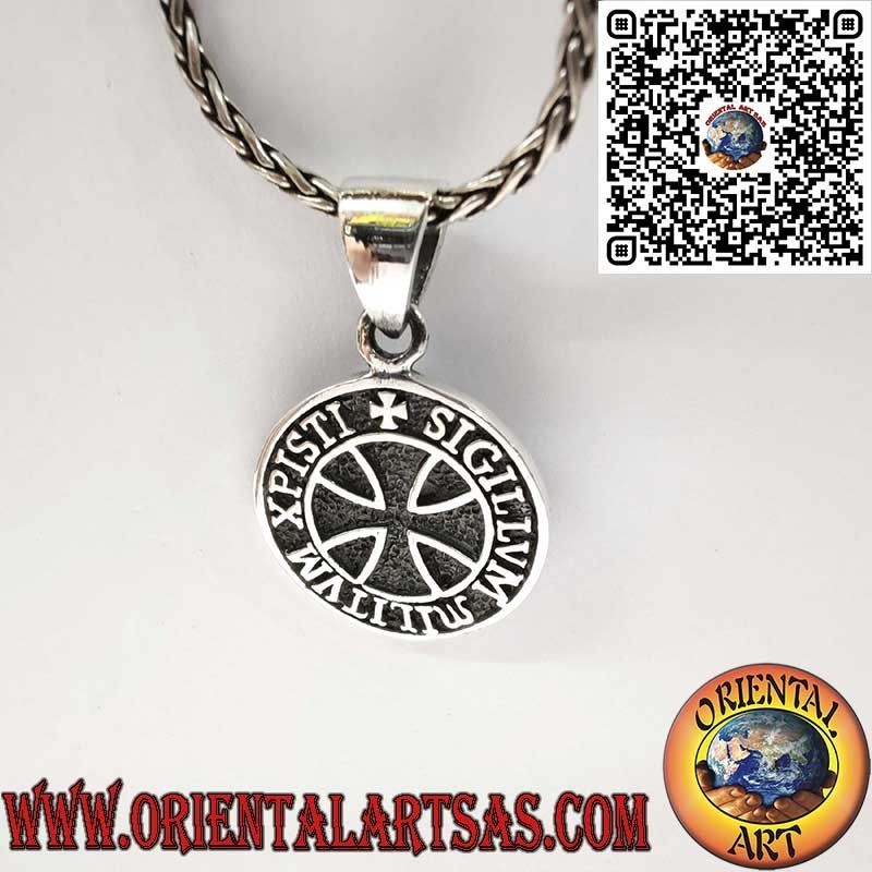 Colgante de Plata 925 con Sello de los Caballeros Templarios y Cruz Templaria