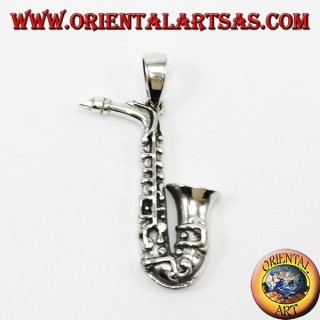 Silver pendant, Saxophone