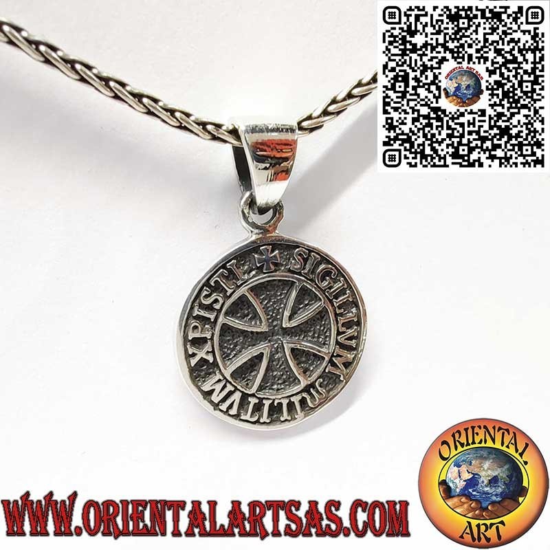 Colgante de Plata 925 con Sello de los Caballeros Templarios y Cruz Templaria