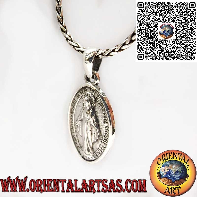 Colgante Medalla Milagrosa Doble Cara en Plata 925 – Virgen María