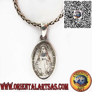 Colgante Medalla Milagrosa Doble Cara en Plata 925 – Virgen María