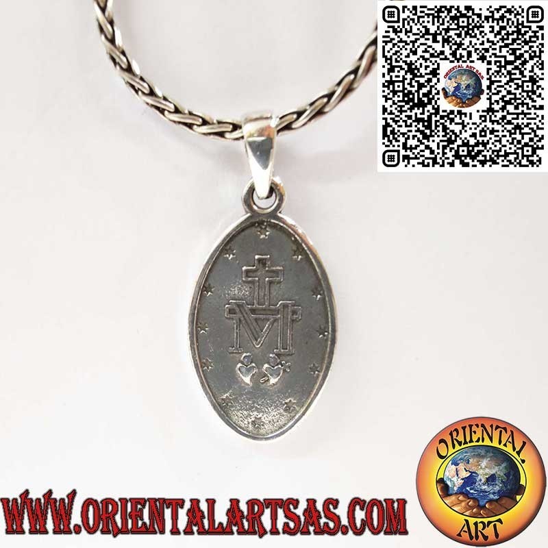 Pendentif Médaille Miraculeuse Double Face en Argent 925 – Vierge Marie