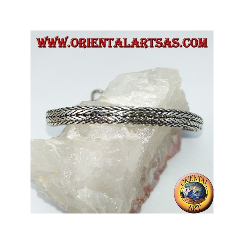 Silbernes Armband, Geflecht Oval Abschnitt 6 * 4 * 230 mm. in der Länge