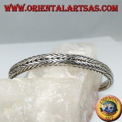 Silver bracelet, braid oval section 6 * 4 * 230 mm. of length