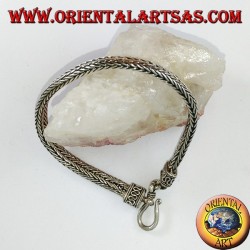Bracelet en argent, tresse section ovale 6 * 4 * 230 mm. en longueur