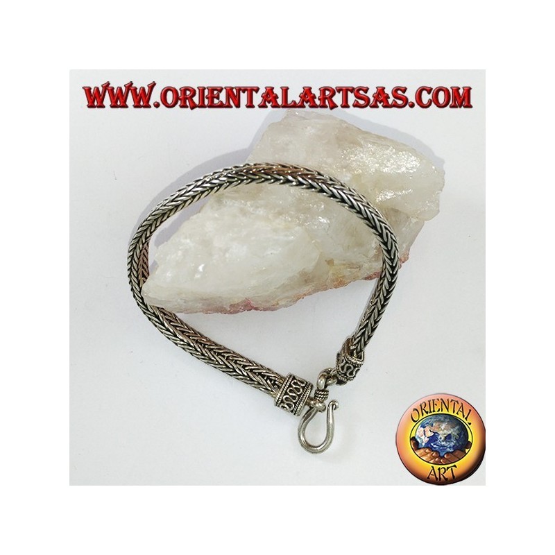 Silbernes Armband, Geflecht Oval Abschnitt 6 * 4 * 230 mm. in der Länge