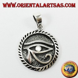 Silver pendant, Horus eye carved the symbol of prosperity