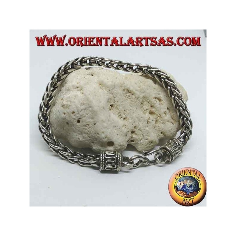 Pulsera de plata con nudo cuadrado