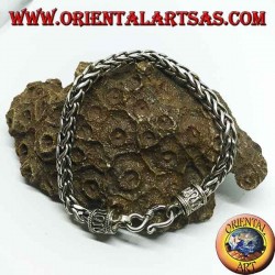 Silver square knot bracelet