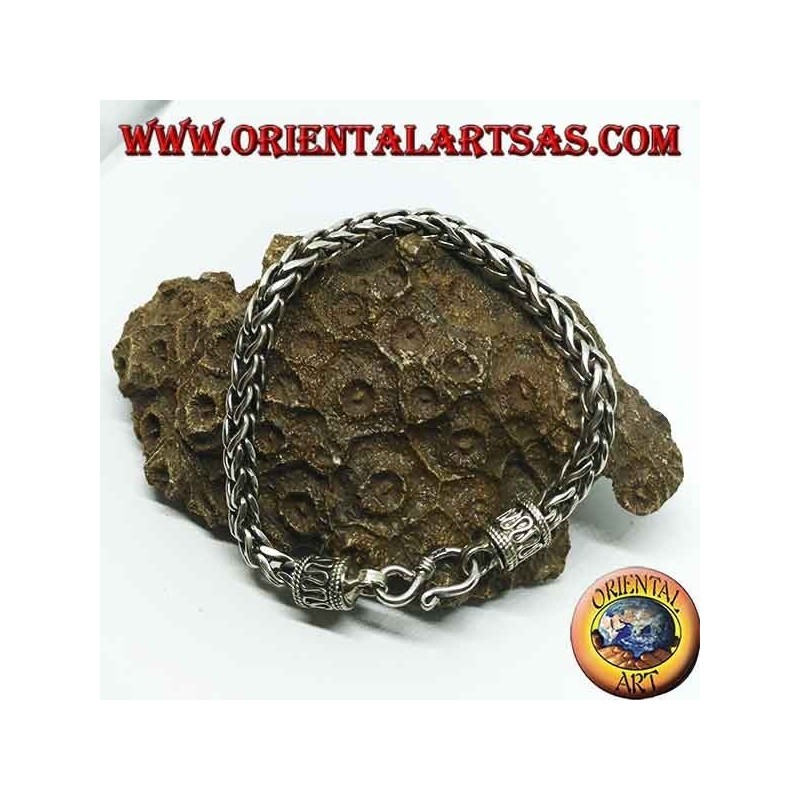 Bracelet à nœud carré en argent
