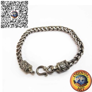 925er Silberarmband Geflochten – Quadratische Glieder 5×5 mm, Länge 20,5 cm