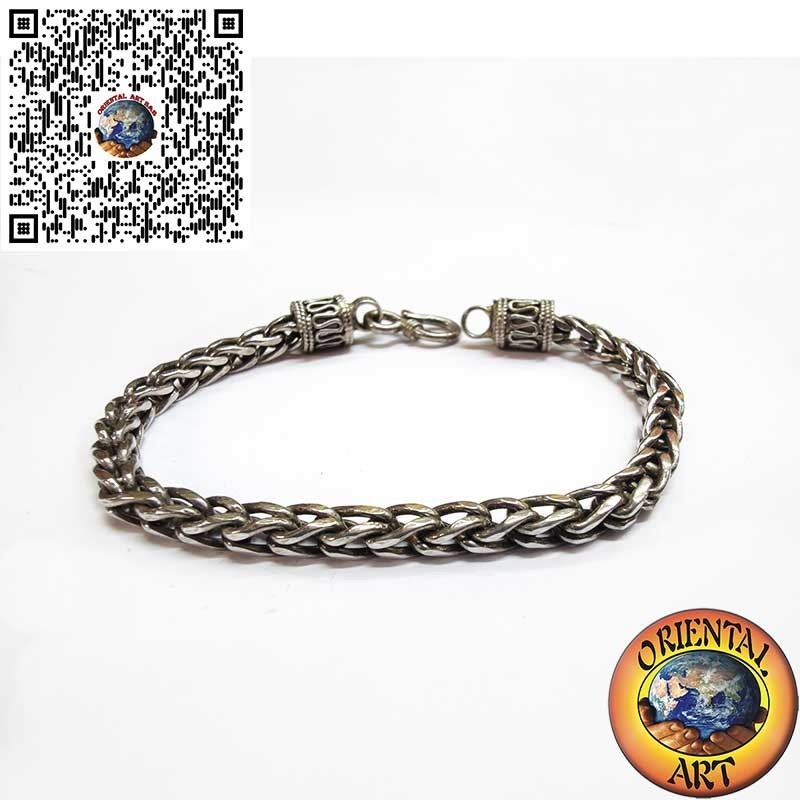 Bracciale Argento 925 Treccia Quadrata Stile Unico | Oriental Art