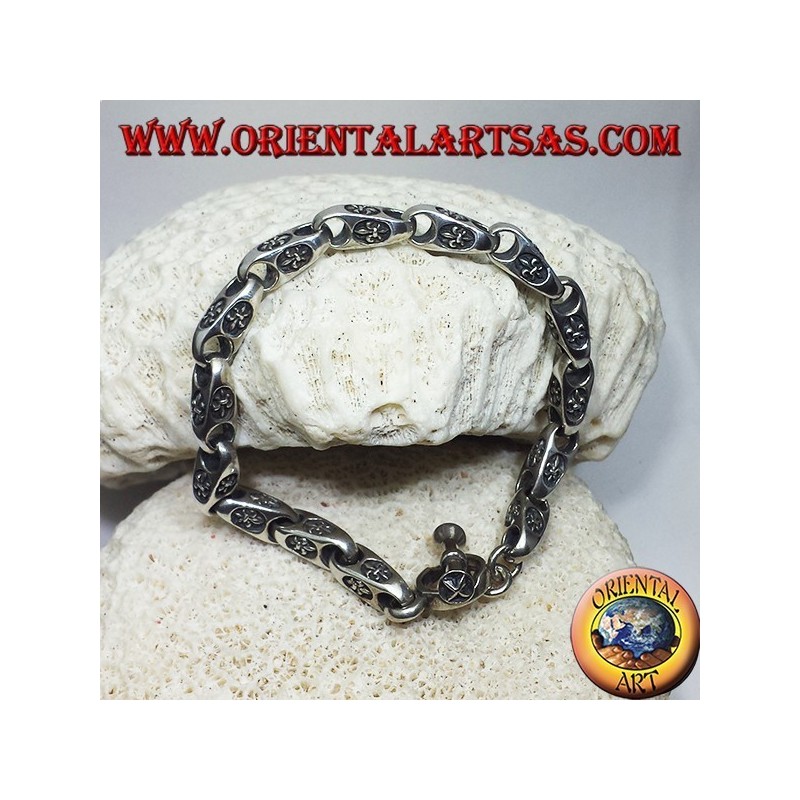 bracelet en argent, chaîne de lys