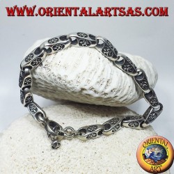 silver bracelet, chain with lily