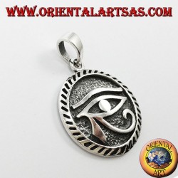 Silver pendant, Horus eye carved the symbol of prosperity