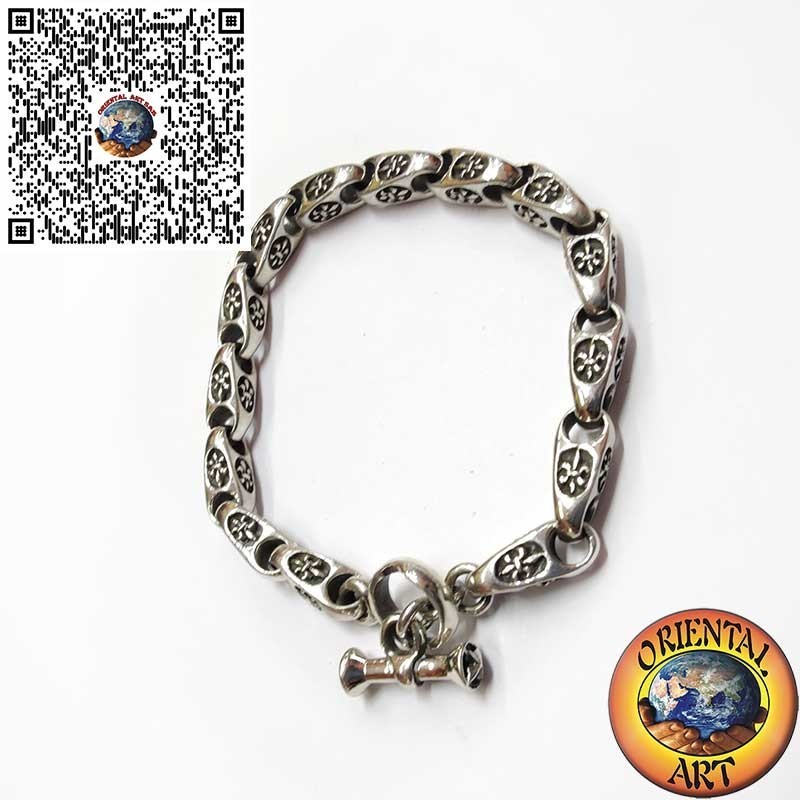 Bracciale Argento 925 Giglio Rilievo Artigianale | Oriental Art