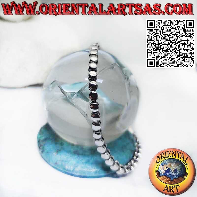 Bracelet lumineux en argent 925‰ composé d'une rangée de cylindres