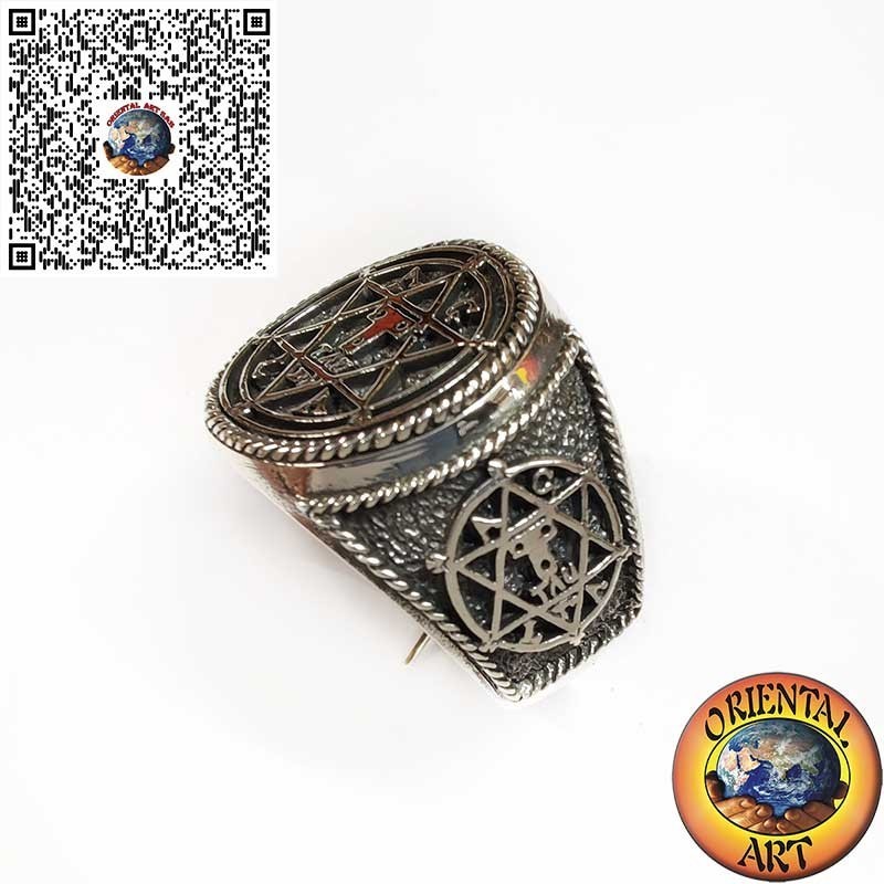 Sterling Silver Solomon’s Seal 3D Ring – Handmade Hexagram, Spiritual Amulet, Gift for Him