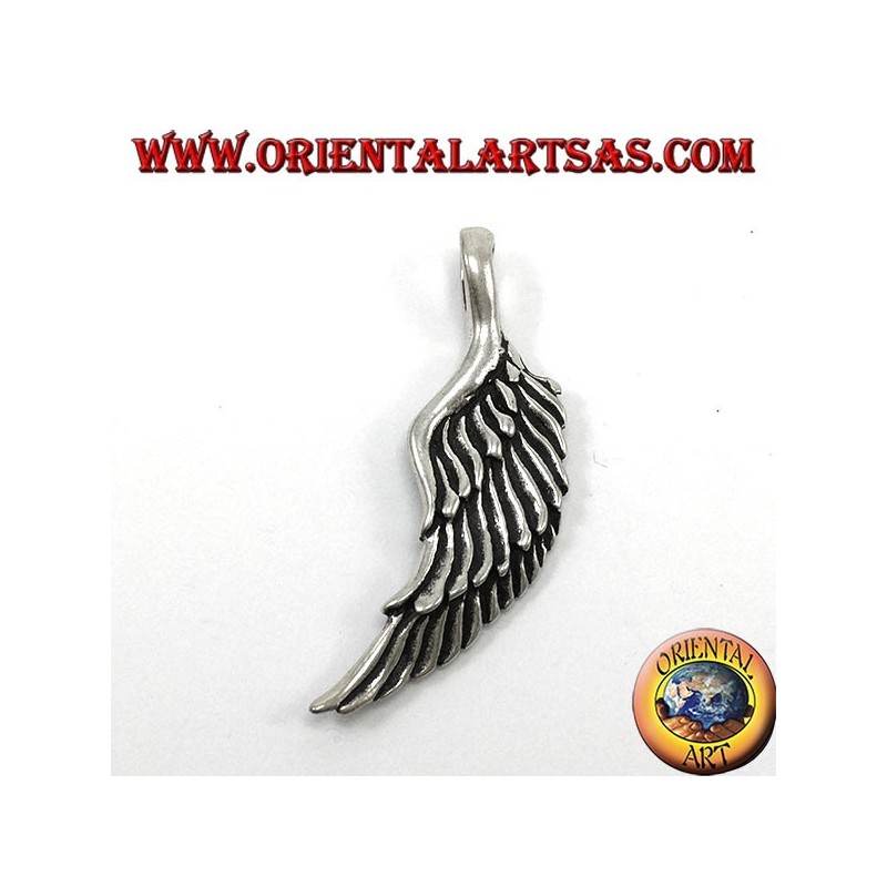 Silver pendant, Three-dimensional two-sided angel wings