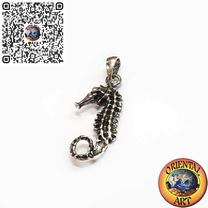 3D Silver Seahorse "Hippocampus" Pendant